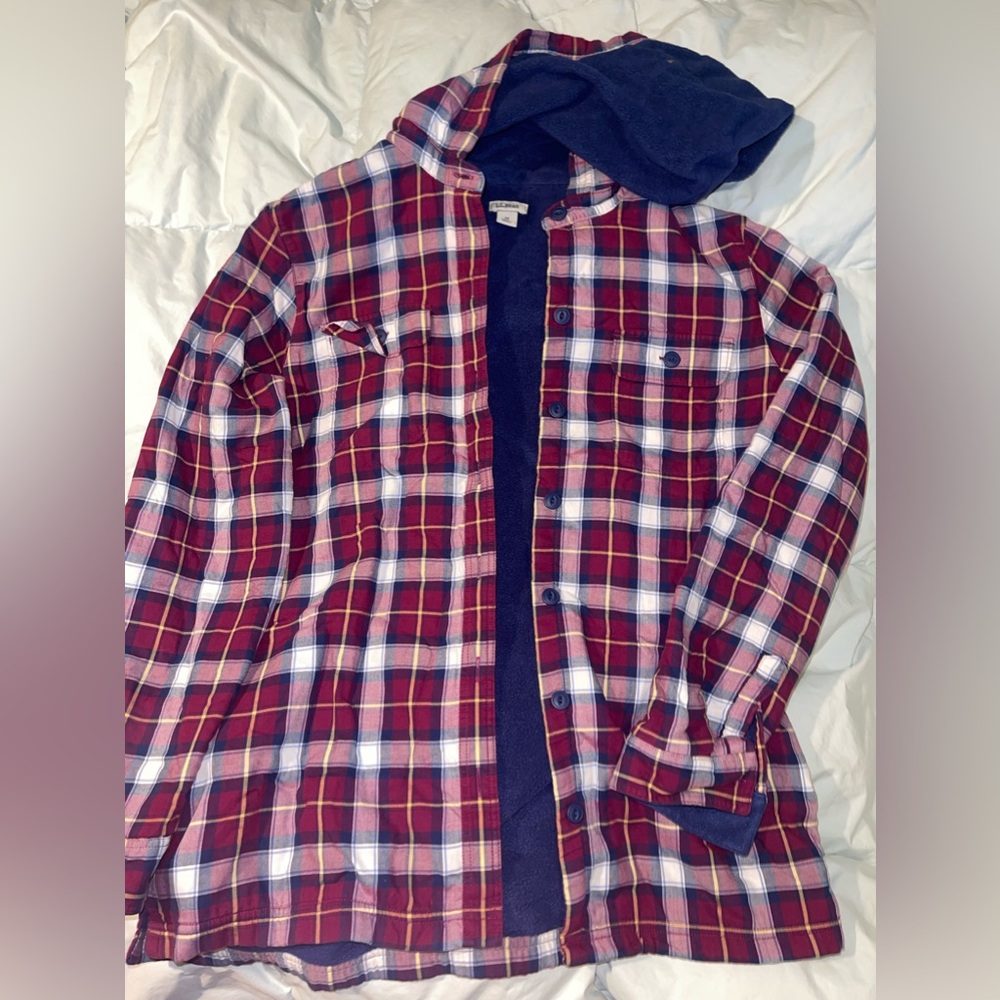 LLBean fleece lined flannel size Medium
